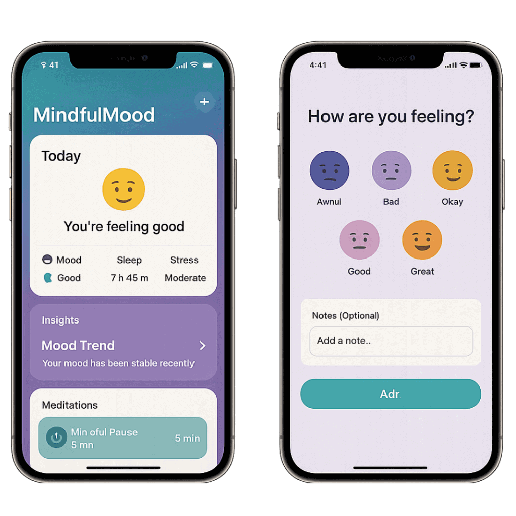 Screenshot of the project MindfulMood