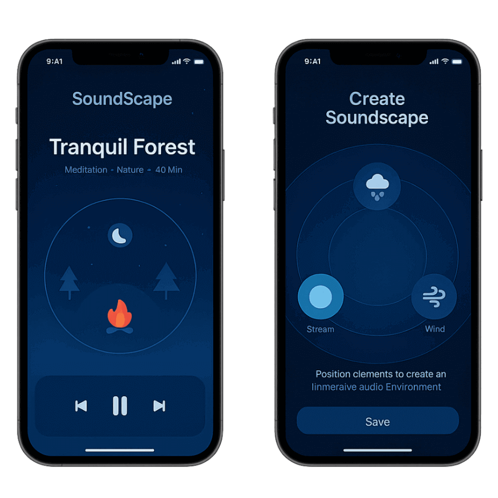 Screenshot of the project SoundScape
